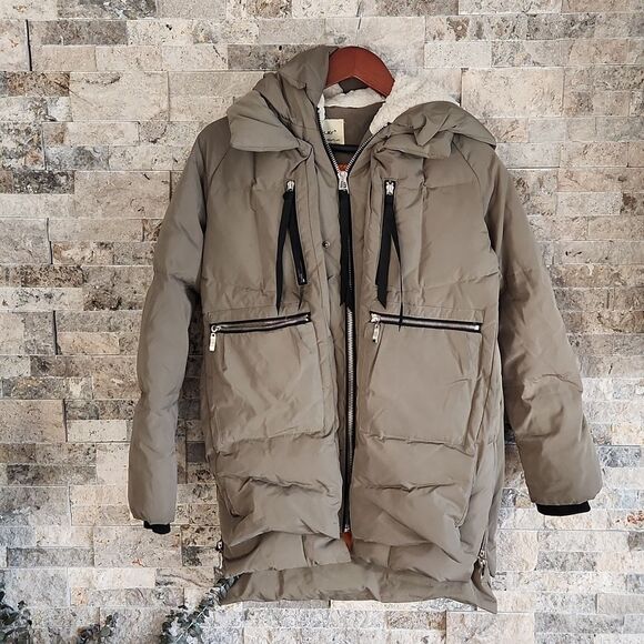 Orolay Zip Front Thickened Down Jacket in Green - Picture 2 of 8